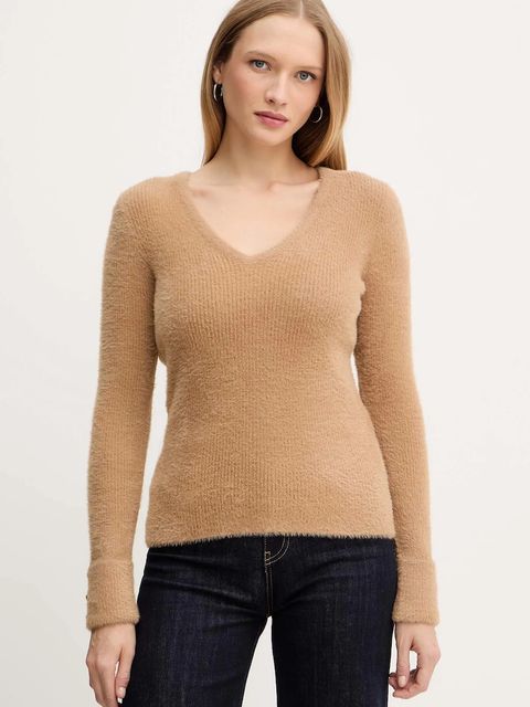 Morgan sweter MOOVE damski kolor brązowy lekki MOOVE