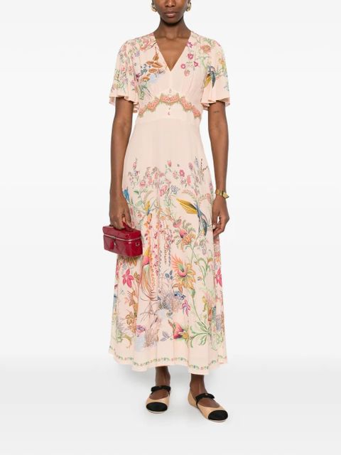 ETRO floral print V-neck dress - Pink - zdjęcie produktu nr 2