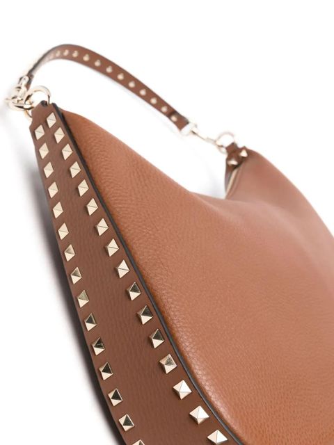 Valentino Garavani Rockstud leather shoulder bag - Brown