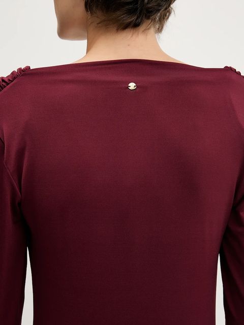 Pedro del Hierro bluzka damska kolor bordowy gładka 8622505