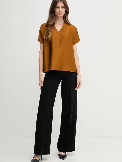 Joseph Ribkoff bluzka damska kolor brązowy gładka 253921