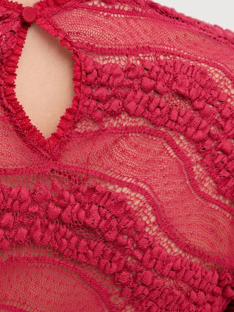 Charo Ruiz Ibiza bluzka damska kolor czerwony gładka 257103