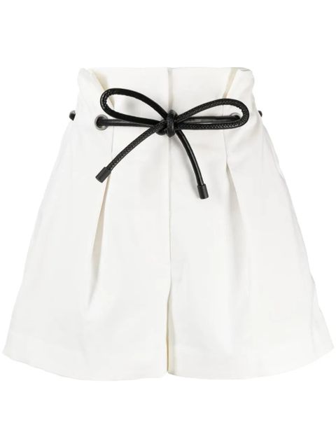 3.1 Phillip Lim high-waisted drawstring short shorts - White - zdjęcie produktu nr 1