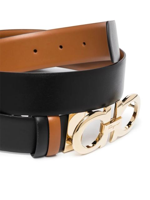 Ferragamo Gancini reversible leather belt - Black - zdjęcie produktu nr 2