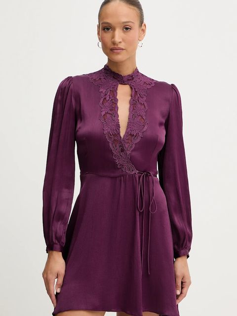 Twinset sukienka kolor fioletowy mini rozkloszowana 252TT2245 - zdjęcie produktu nr 1