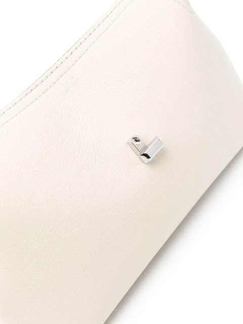 TOTEME T-Lock leather clutch bag - Neutrals