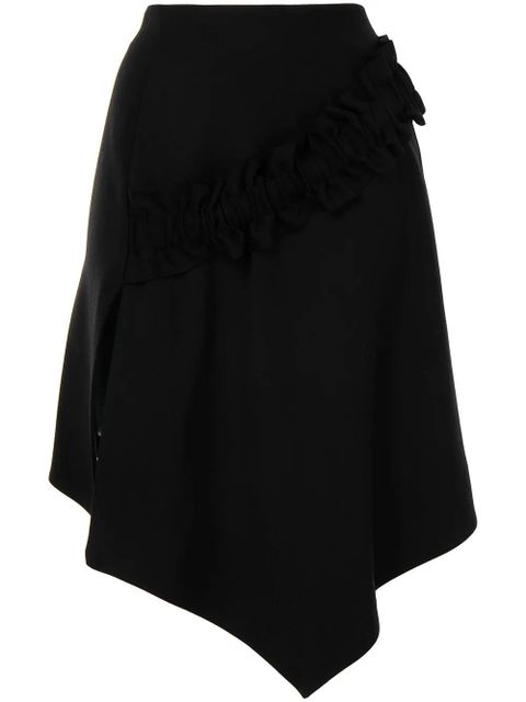 Off-White gathered detail asymmetric skirt - Black - zdjęcie produktu nr 1