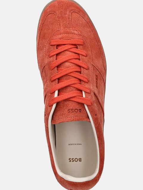 BOSS sneakersy zamszowe Brenta damskie kolor pomarańczowy 50536645