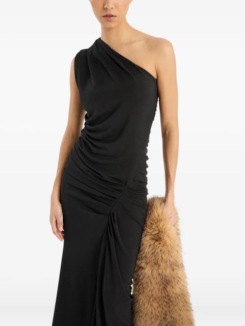 ROTATE BIRGER CHRISTENSEN draped one-shoulder maxi dress - Black