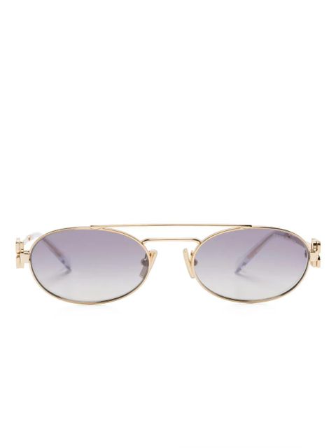 Miu Miu Eyewear oval-frame sunglasses - Gold - zdjęcie produktu nr 1