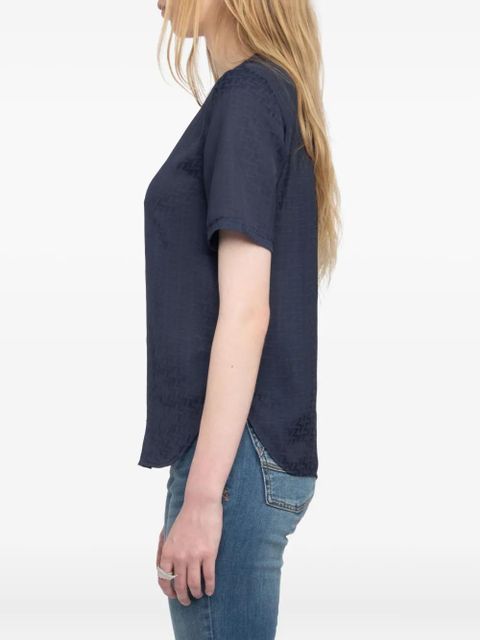 Zadig&Voltaire lace-up v-neck t-shirt - Blue