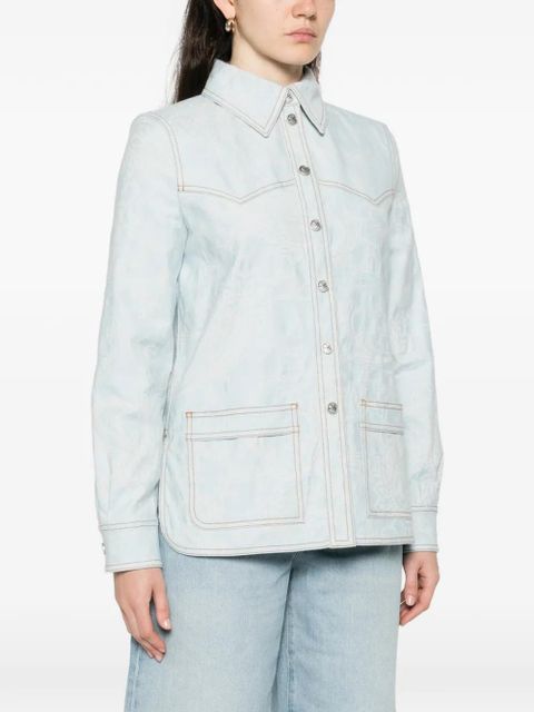 ETRO front-pocket paisley-print shirt - Blue