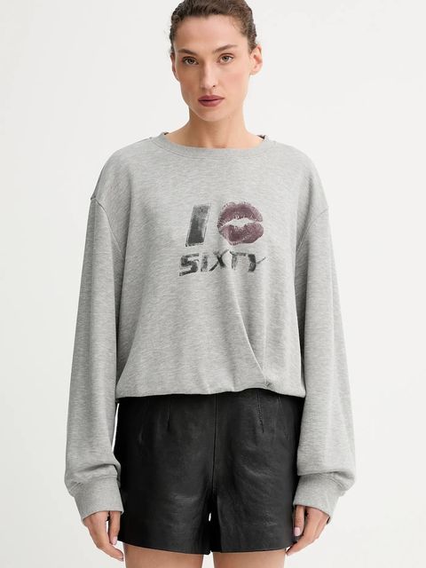 Miss Sixty bluza z domieszką wełny damska kolor szary z nadrukiem 6S3TJ59000 - zdjęcie produktu nr 1