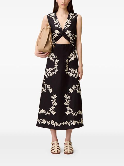 Claudie Pierlot cutout floral-print midi dress - Black - zdjęcie produktu nr 2