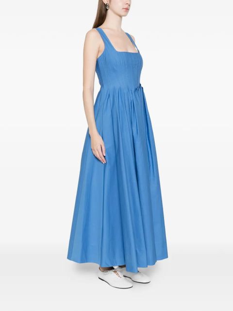 Sportmax Giro square-neck A-line maxi dress - Blue
