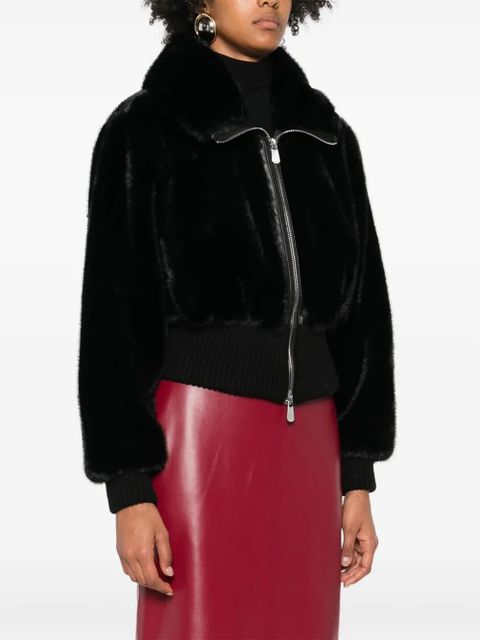 PINKO ribbed zip-front jacket - Black