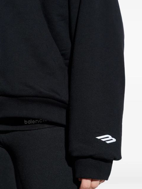 Balenciaga faux-fur trim hoodie - Black