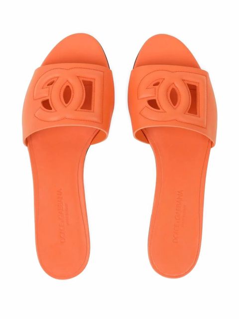 Dolce & Gabbana DG Logo leather sandals - Orange