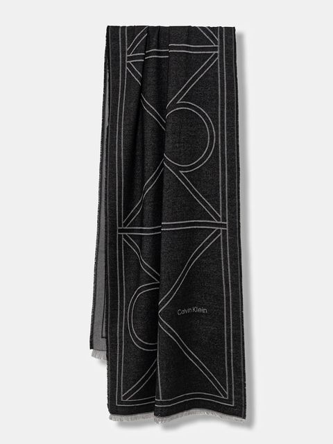 Calvin Klein szalik damski kolor czarny wzorzysty LV04F8074G - zdjęcie produktu nr 1