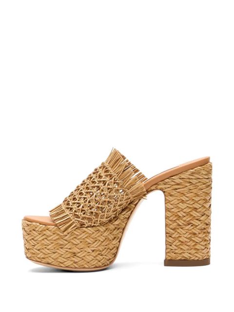 Casadei Madagascar fringed platform pumps - Neutrals