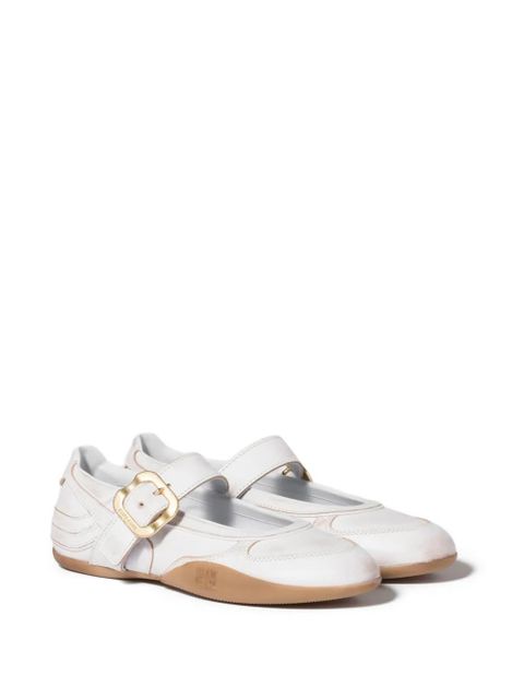 Miu Miu Gymnasium leather ballerinas with strap and buckle - White - zdjęcie produktu nr 2