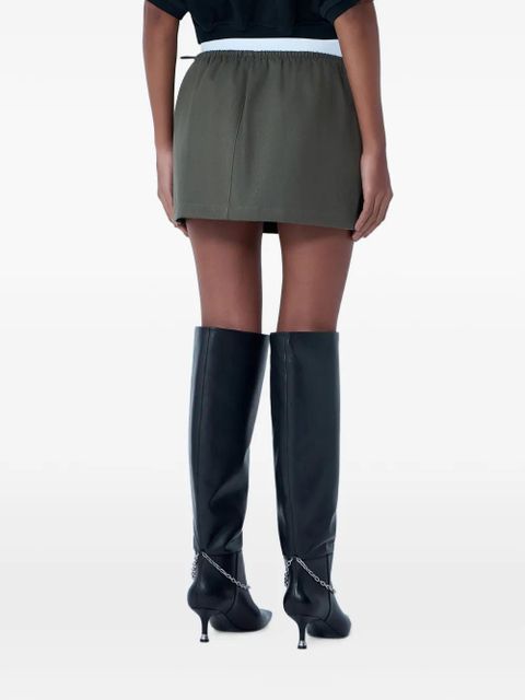 Alexander Wang logo elasticated-waistband mini skirt - Green