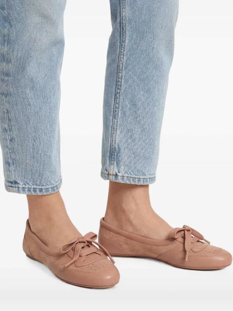 Gianvito Rossi Vault lace-up ballet flats - Pink