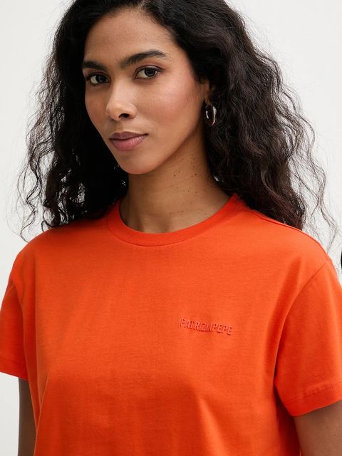 Patrizia Pepe t-shirt bawełniany kolor pomarańczowy