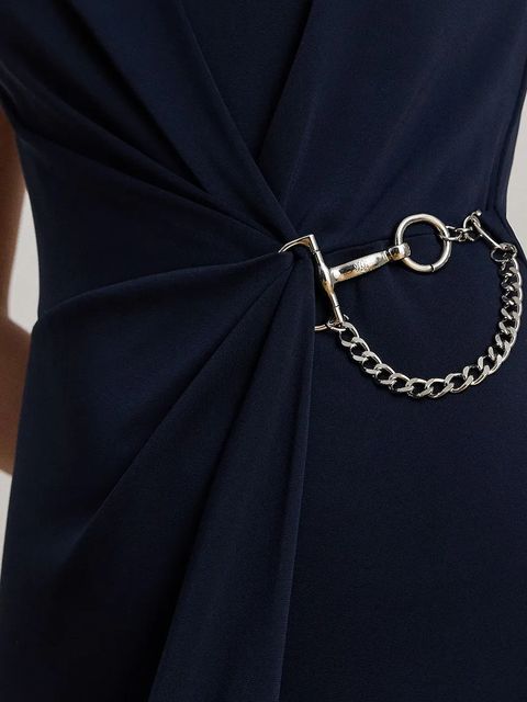 Lauren Ralph Lauren sukienka kolor granatowy maxi dopasowana 253979877