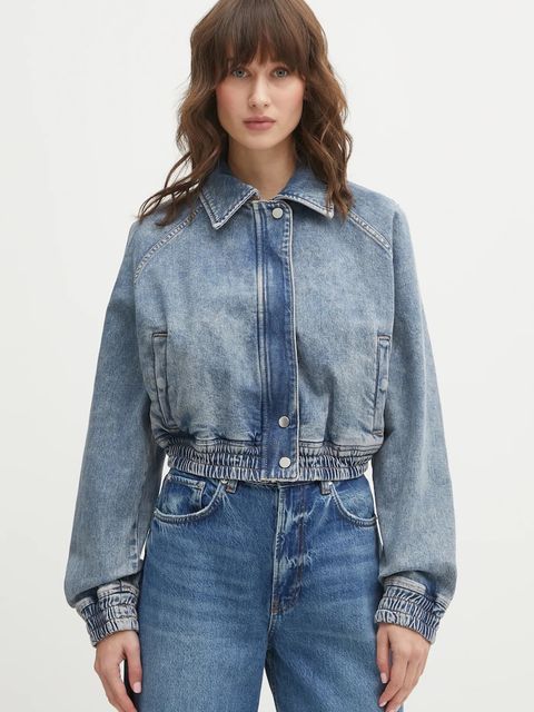 Hugo Blue kurtka jeansowa Gibiusa_B kolor niebieski przejściowa 50553022 - zdjęcie produktu nr 1