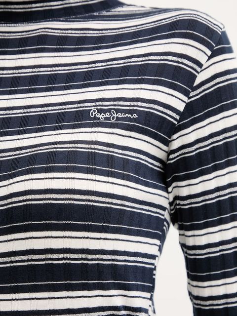Pepe Jeans longsleeve kolor granatowy z półgolfem PL5000040