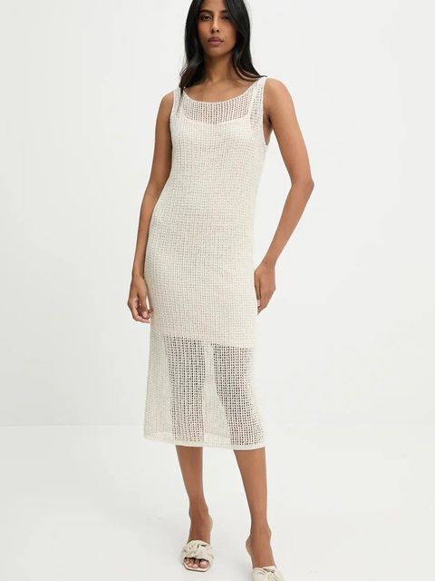 Answear.LAB sukienka kolor beżowy mini dopasowana - zdjęcie produktu nr 2