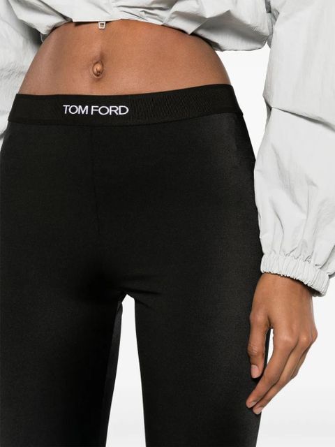 TOM FORD logo-waistband leggings - Black