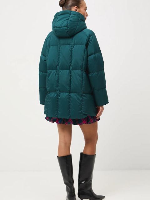 Medicine kurtka puchowa damska kolor zielony zimowa oversize