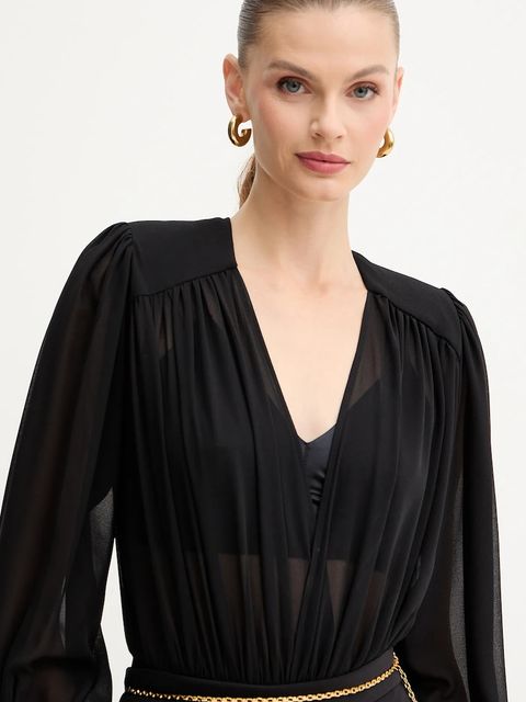 Elisabetta Franchi body damska kolor czarny gładka CB00857E2