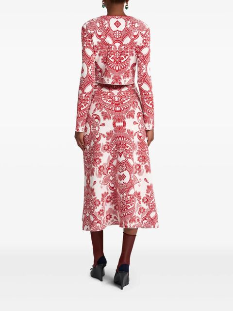 ETRO two-tone cropped cardigan - Red