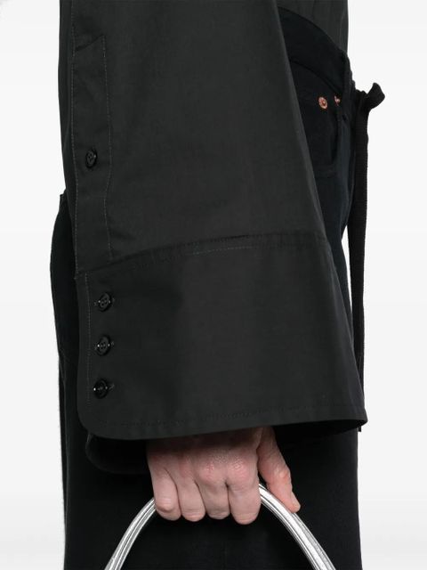 MM6 Maison Margiela extra-long sleeve cropped shirt - Black