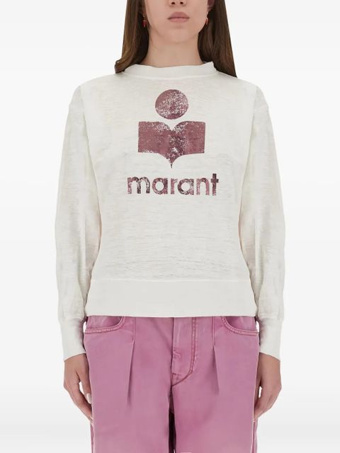MARANT ÉTOILE logo-print long-sleeve T-shirt - White - zdjęcie produktu nr 1
