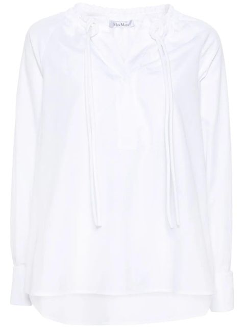 Max Mara cotton-poplin lace-up shirt - White - zdjęcie produktu nr 1