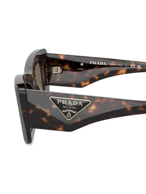 Prada Eyewear tortoiseshell-effect logo sunglasses - Green