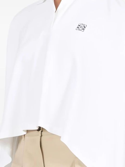 LOEWE logo-embroidered asymmetric polo shirt - White - zdjęcie produktu nr 2