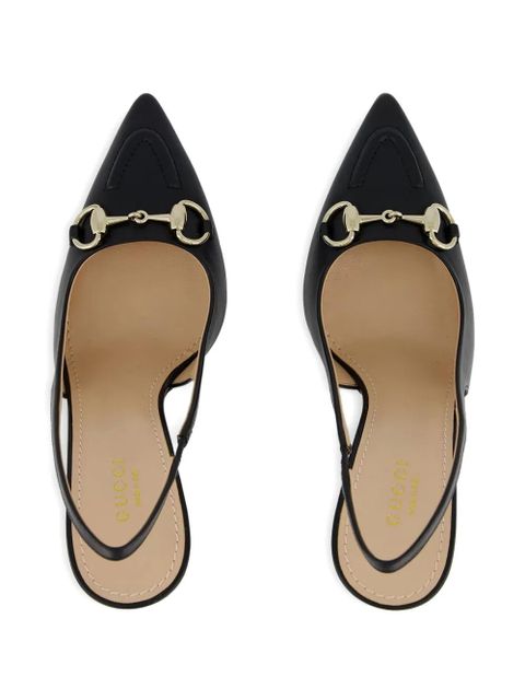 Gucci 105mm horsebit slingback leather pumps - 1000 - zdjęcie produktu nr 2