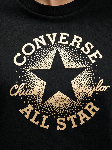 Converse t-shirt bawełniany damski kolor czarny CVW5T845
