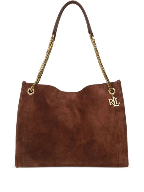 Lauren Ralph Lauren chain-strap suede tote bag - Brown - zdjęcie produktu nr 1