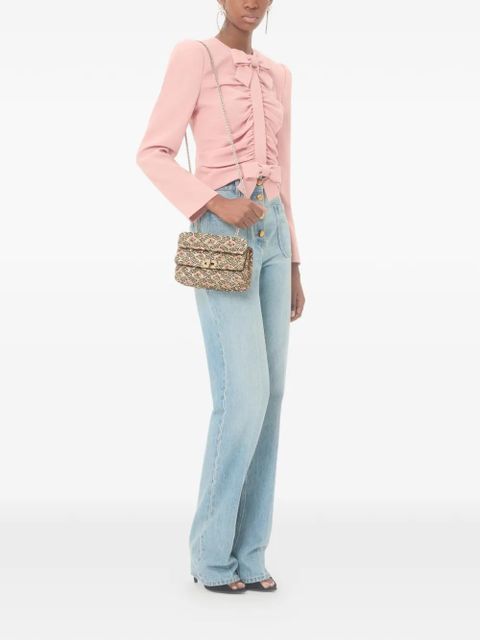 Valentino Garavani Rockstud Spike small bag in Papier Floral jacquard fabric - Neutrals - zdjęcie produktu nr 2