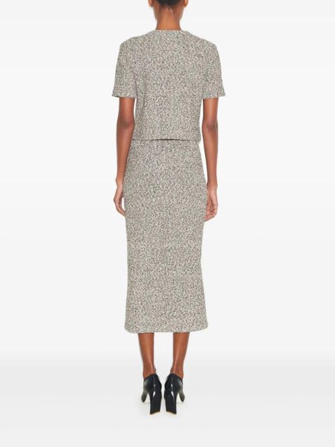 Tory Burch tweed midi skirt - Black