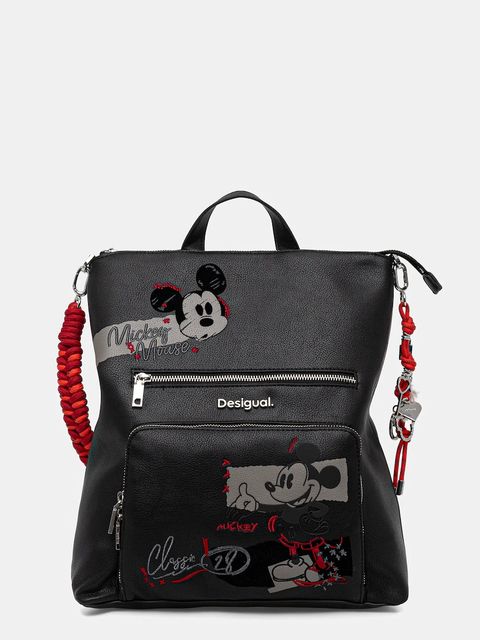 Desigual plecak MICKEY ROCK PRETORIA damski kolor czarny mały z aplikacją 25WAKP01 - zdjęcie produktu nr 1