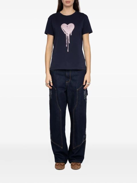 Zadig&Voltaire Walk heart strass T-shirt - Blue