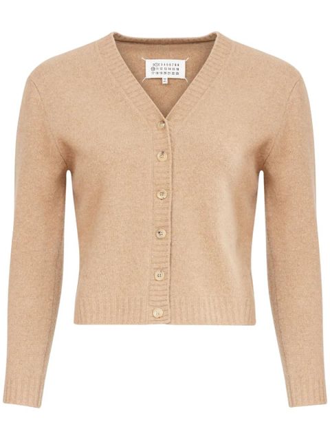 Maison Margiela V-neck wool cardigan - Neutrals - zdjęcie produktu nr 1