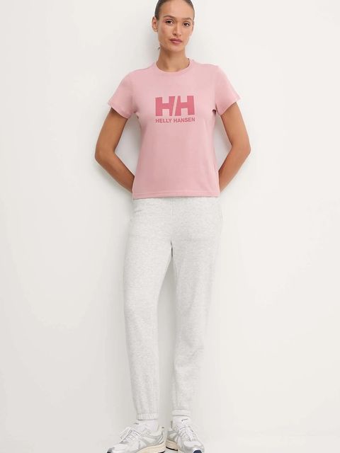 Helly Hansen t-shirt bawełniany HH LOGO damski kolor różowy 54593 - zdjęcie produktu nr 2